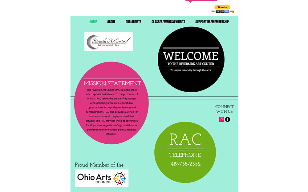 Riverside Art Center website