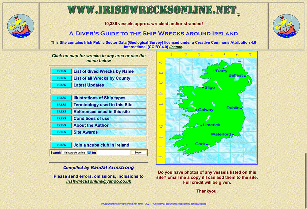 Irish Wrecks Online website