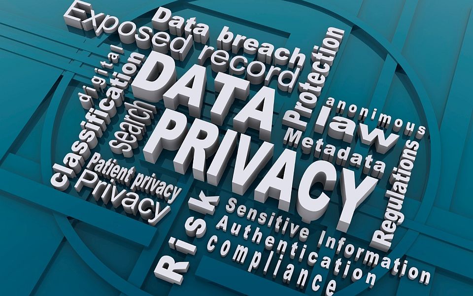 Word art showing data, privacy and risk