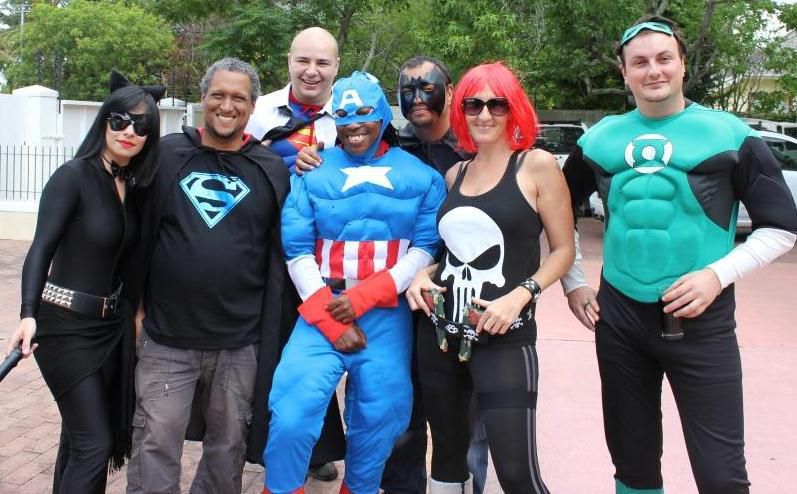KRS staff dressed as superheroes