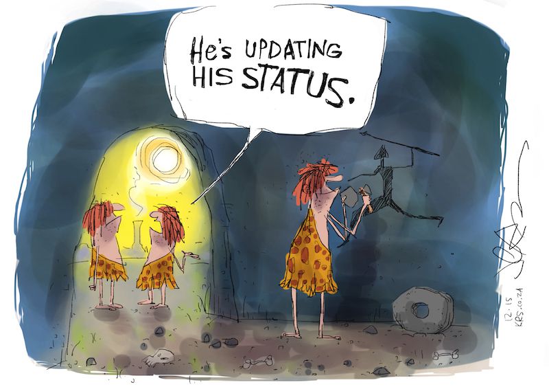 Jerm on status updates cartoon