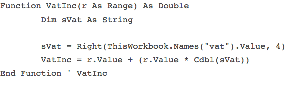 Named Constants Excel