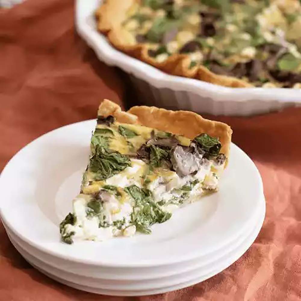 Spinach Mushroom Feta Quiche