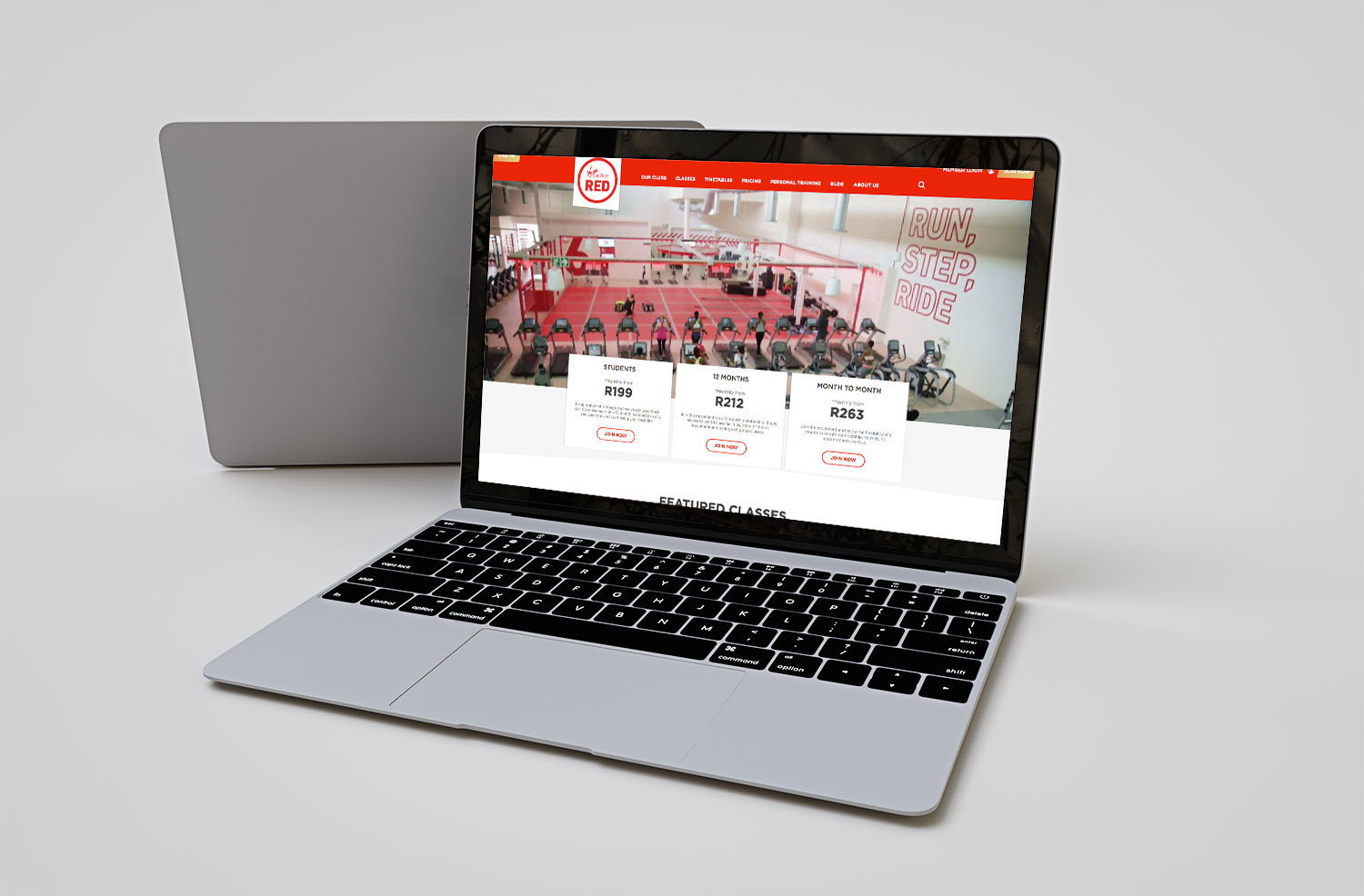 Virgin Red website displayedon a laptop