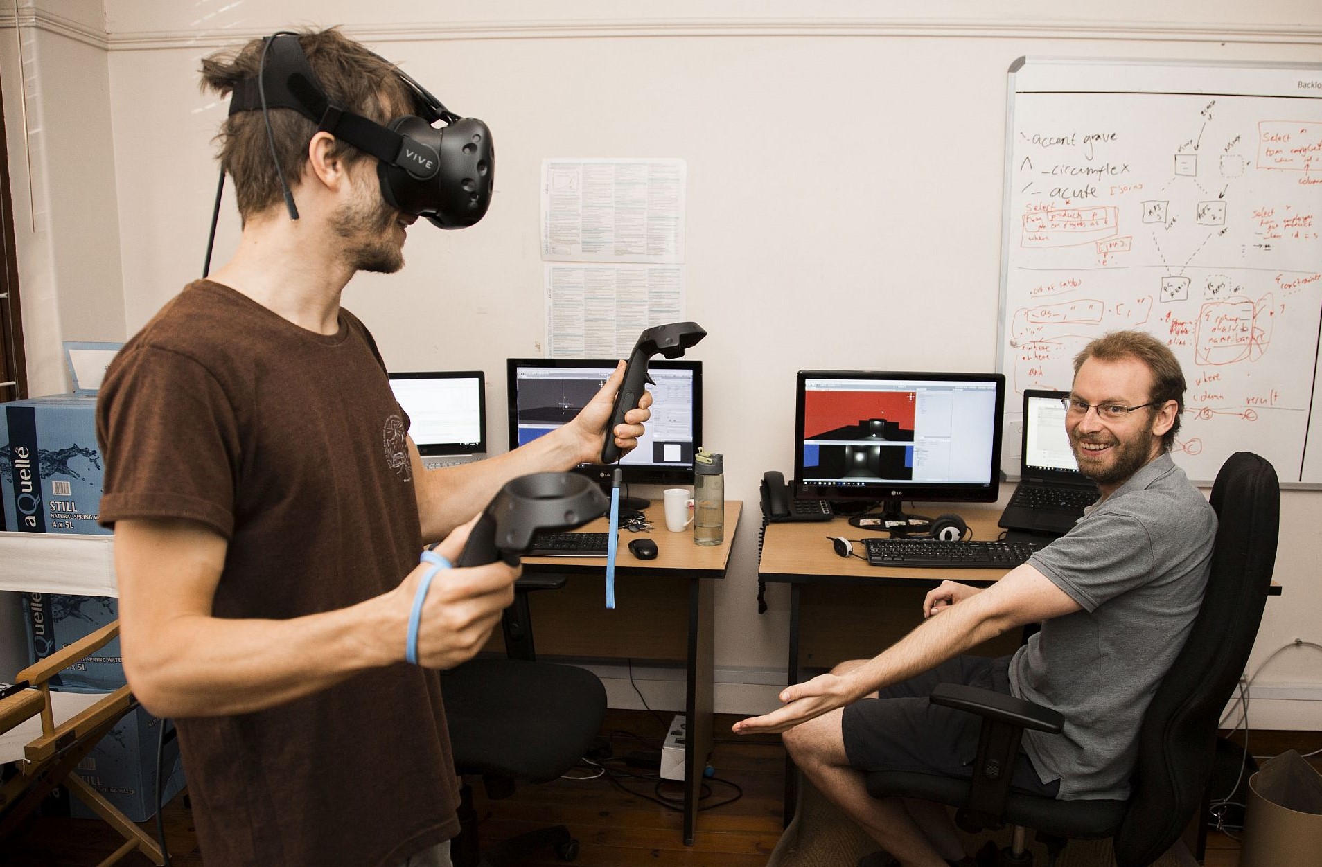 Software developer at KRS using VR headset