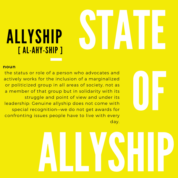Text piece talking about allyship and breaking barriers which KRS supports