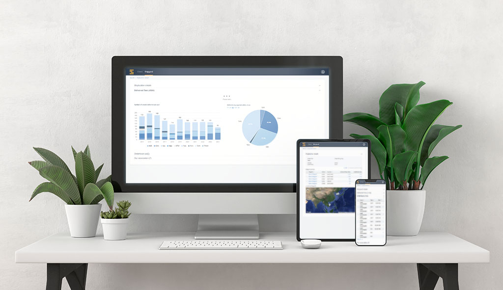 Three devices showing Softcom web app developed by KRS -Khanyisa Real Systems